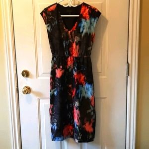 J CREW FLORAL DRAPEY SIDE-SLIT DRESS